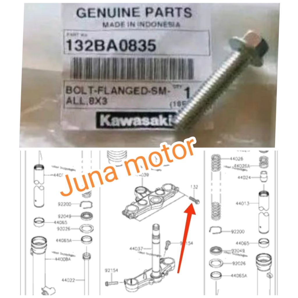 baut segitiga atas KLX 150 original
