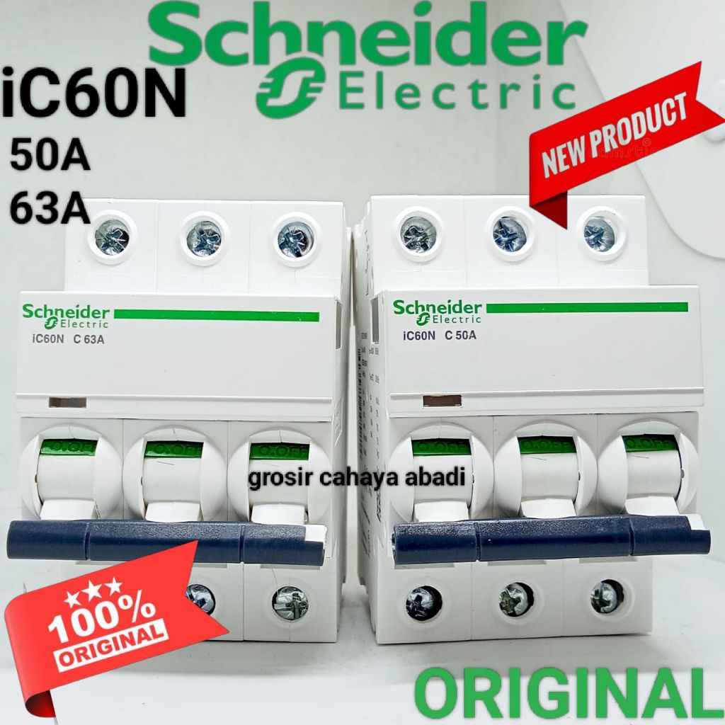 mcb schneider 50a Acti9 ic60n A9F74350 3phase MCB Schneider 3fase 50 ampere original