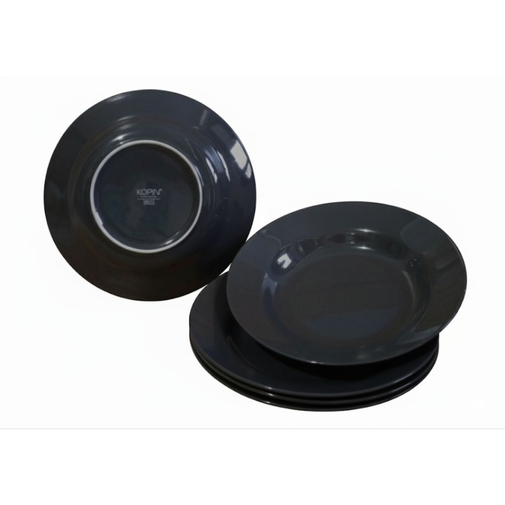 piring cekung hitam piring makan hitam keramik piring dalam hitam soup plate 9inch kopin piring este