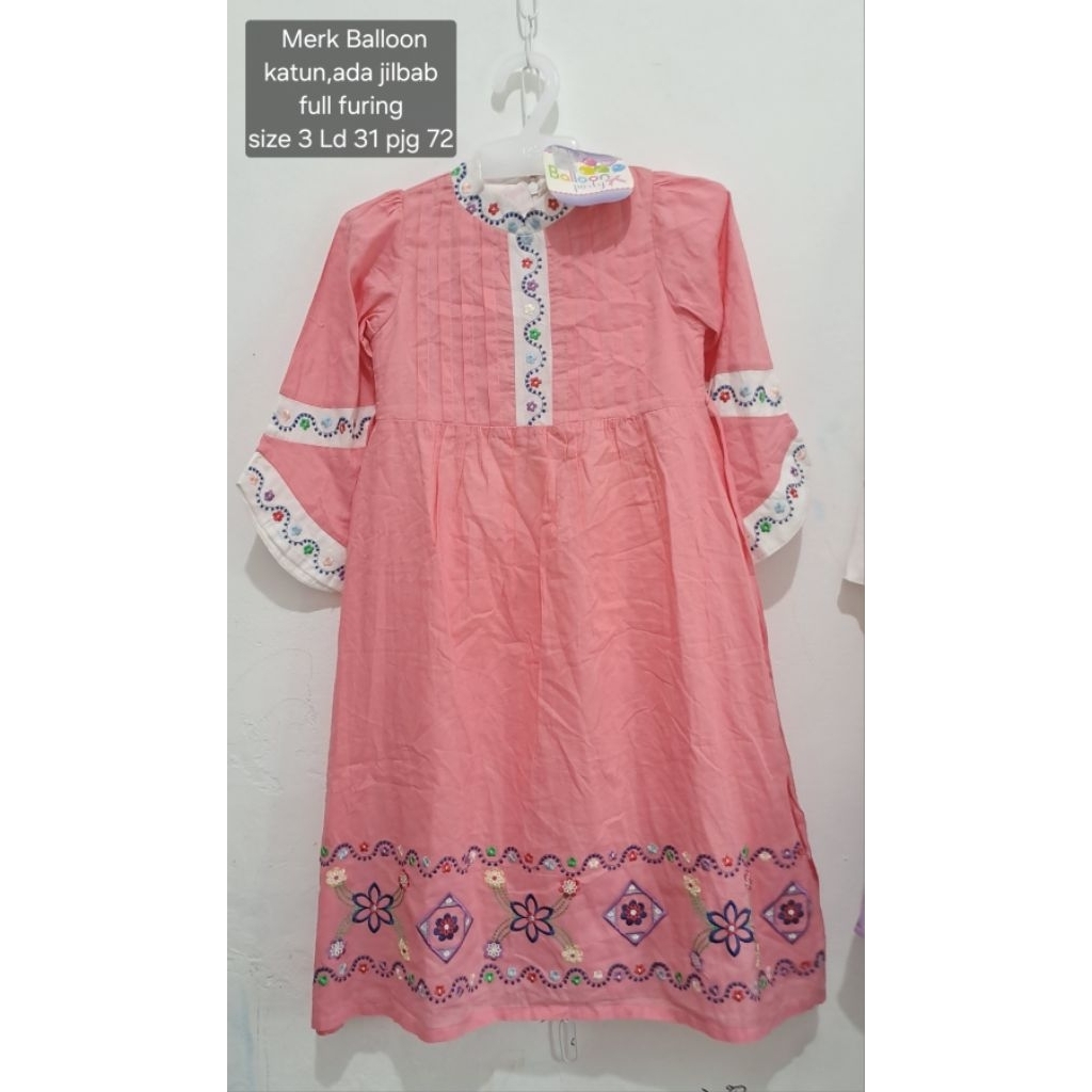 ORIGINAL BAL00N DRESS GAMIS KATUN ANAK 1 2 3 4 5 6 7 8 9 10 11 12 13 14 15 TAHUN EX MALL