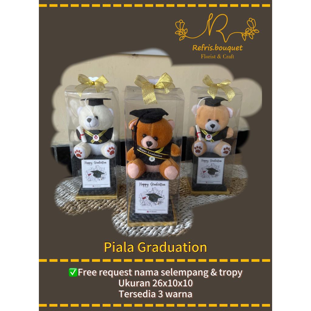 PIALA WISUDA, PIALA GRADUATION, PIALA BONEKA, BONEKA WISUDA