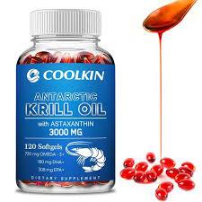 Coolkin USA Antartic Krill Oil 3000 mg - 120 Capsule Omega 3 High EPA DHA Heart Health