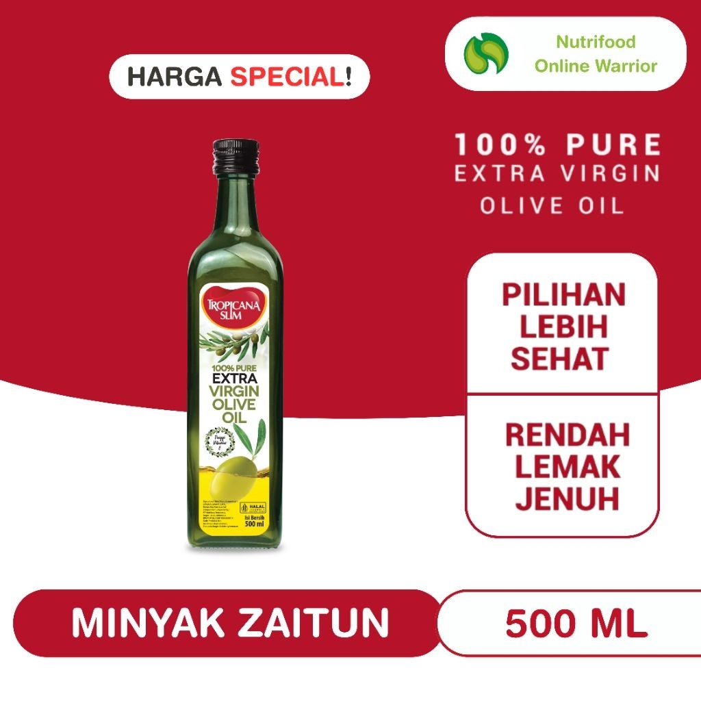 Tropicana Slim Extra Virgin Olive Oil 500 ml - 100% Minyak Zaitun Murni