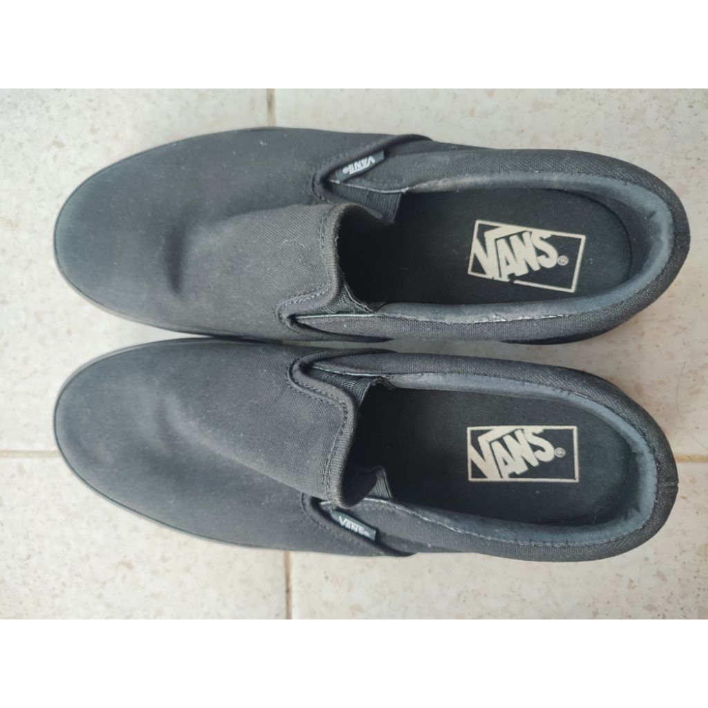 Vans Slip on All Black Japan bekas + box ori legit 100%