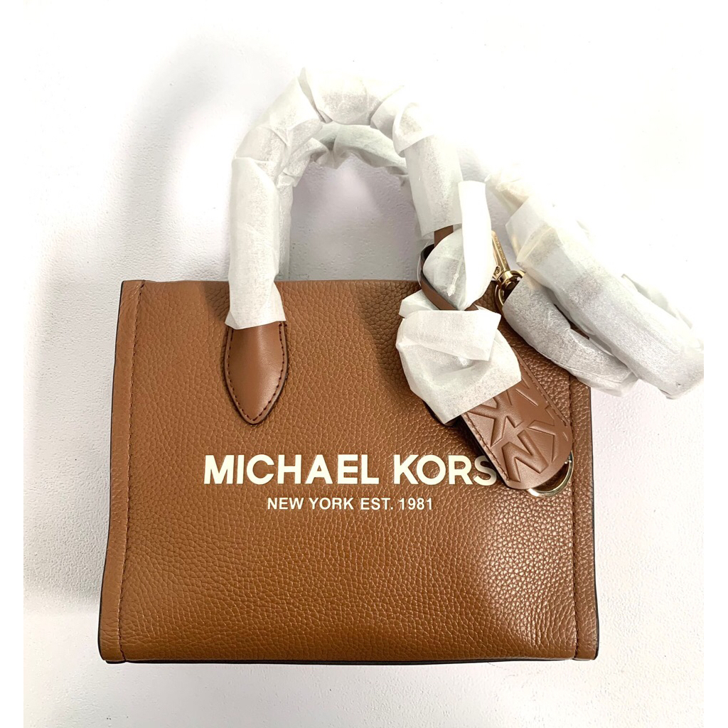 Tas Branded Michael Kors Mirella Shopper Bag Top Handle Luggage Leather