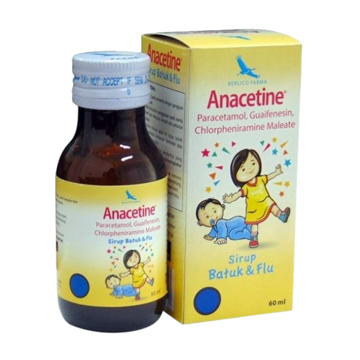 Anacetine Syrup 60ml Untuk Demam Dan Batuk || Anacetine Syrup 60ml Meredakan Flu Dan Nyeri