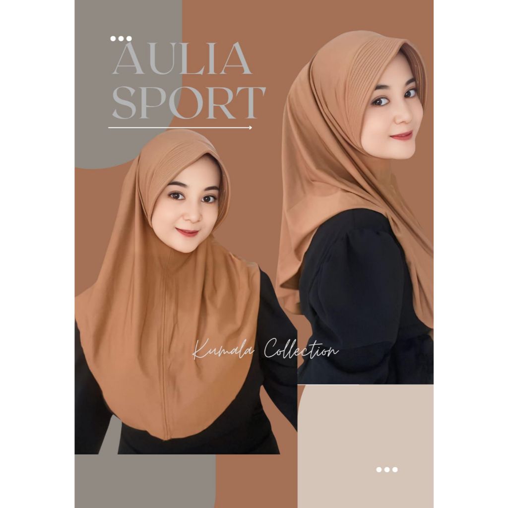 Hijab instan olahraga Aulia Sport ukuran L menutup dada– Ringan & Tidak Licin