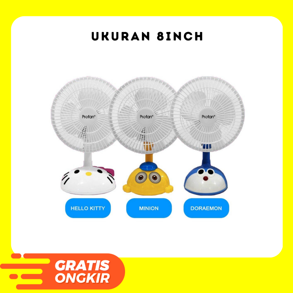 Desk Fan Karakter 8 PROFAN / Kipas Angin Karakter