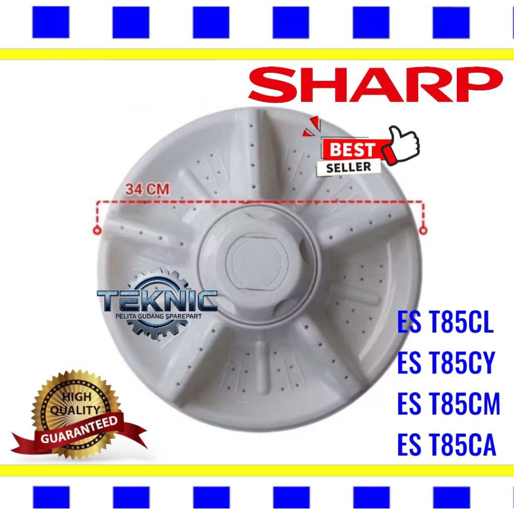 PULSATOR BALING BALING MESIN CUCI SHARP 2 TABUNG ORIGINAL ES-T85CY ES-T85CA ES-T85CM ES-T85CL 34cm