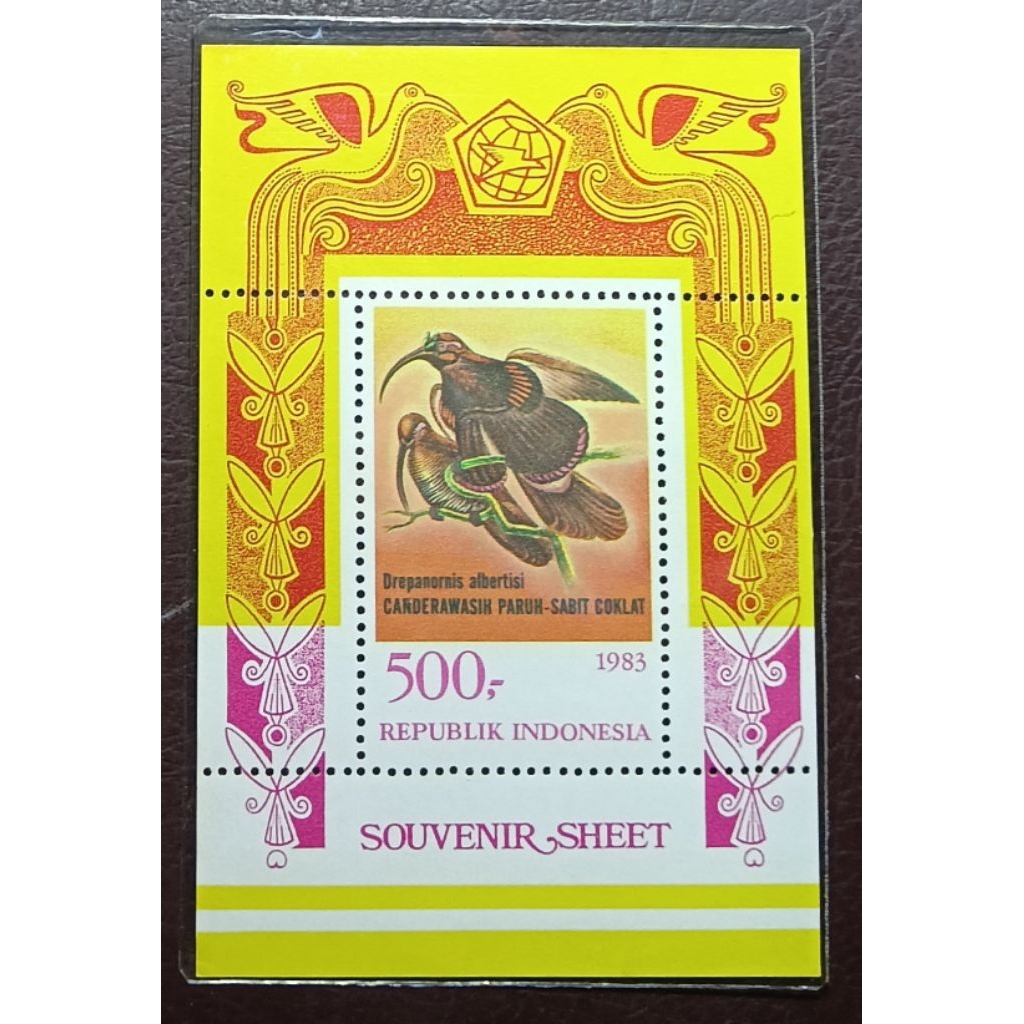 Souvenir Sheet (SS) Prangko Lawas RI Burung Cendrawasih 1983