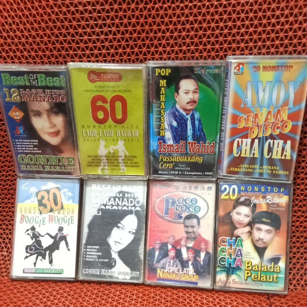 KASET pita lagu lagu Daerah,Ambon,Manado, Makassar bebas pilih judul lagu yang diinginkan 100% ORIGI