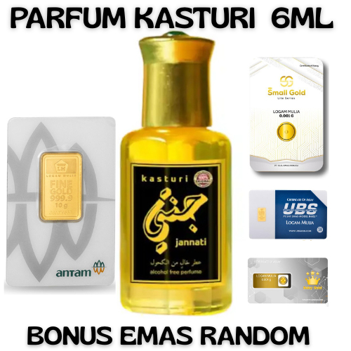 (1PCS) PARFUM KASTURI 6ML BONUS EMAS - OriginaI Jannati Kasturi Kijang kasturi Parfum kasturi 6ml bo