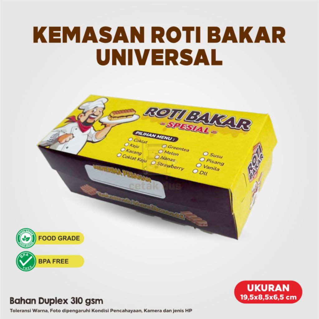 [COD] ISI 100 Lembar Dus roti bakar /  Box roti bakar / Dus roti TEBAL
