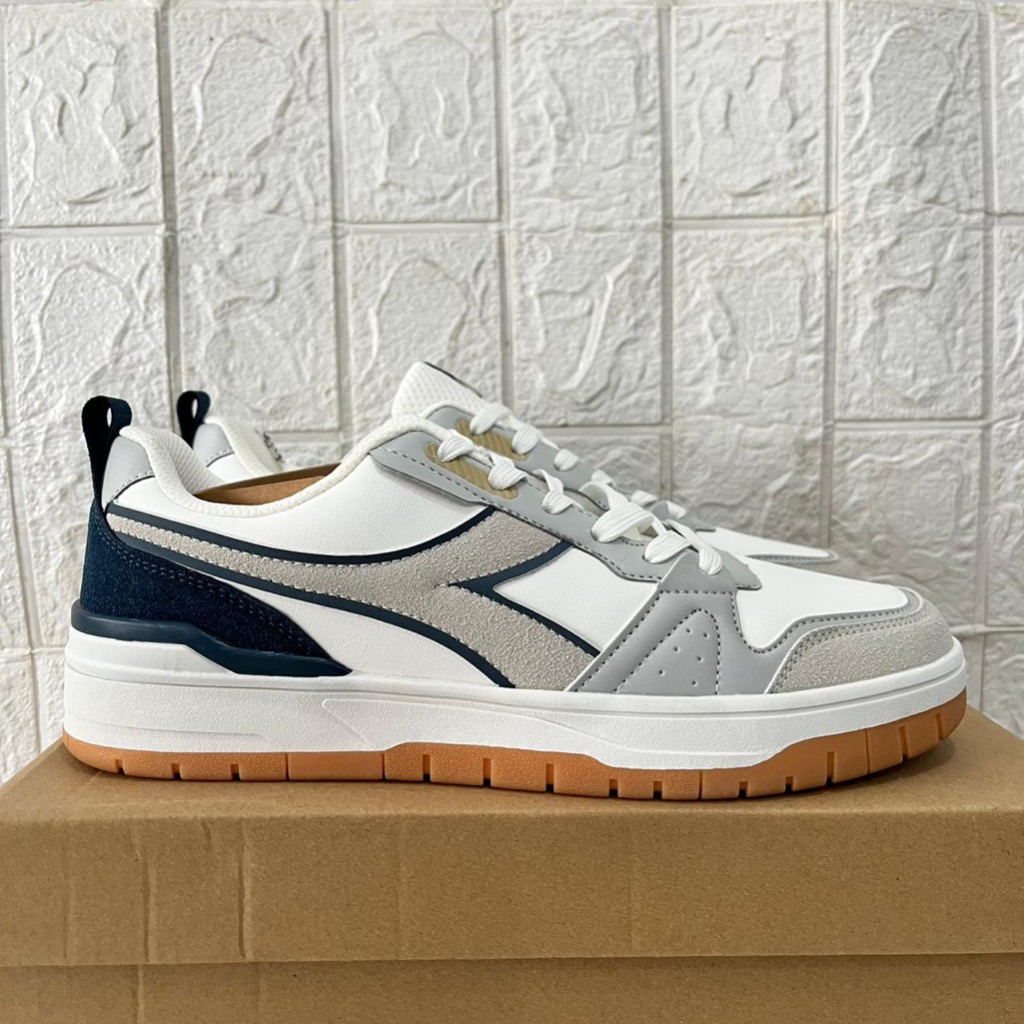 SEPATU DIADORA PRIA DIADORA NARO WHITE BLUE SNEAKER CASUAL LEATHER COD ORIGINAL MEN