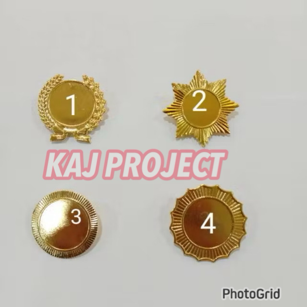 Pin Polosan Tanpa Logo berbagai Model Pin Bros Bross Padi Kapas Pita Bintang 8 Bulat Gerigi Kembang/