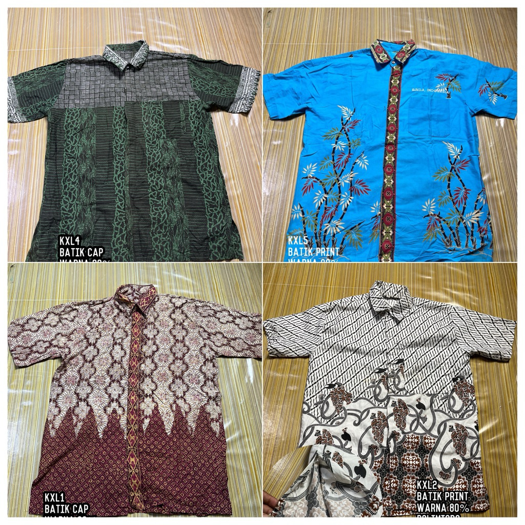 kemeja batik Katun dan kemeja biasa 10.000 an Scond uk XL