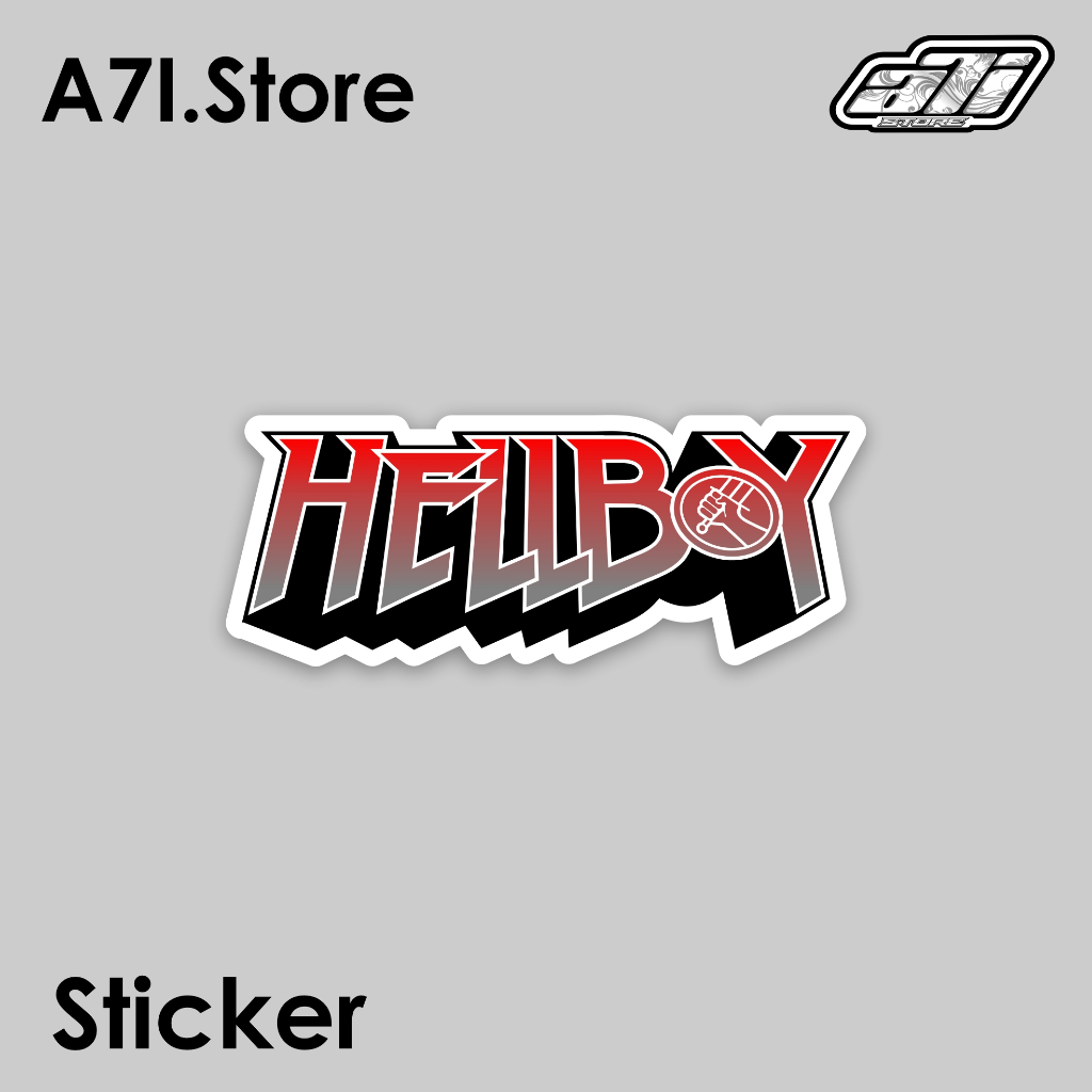 Sticker Hellboy Vinyl Laminasi Glossy Sticker print&cut - kiss cut / Hellboy