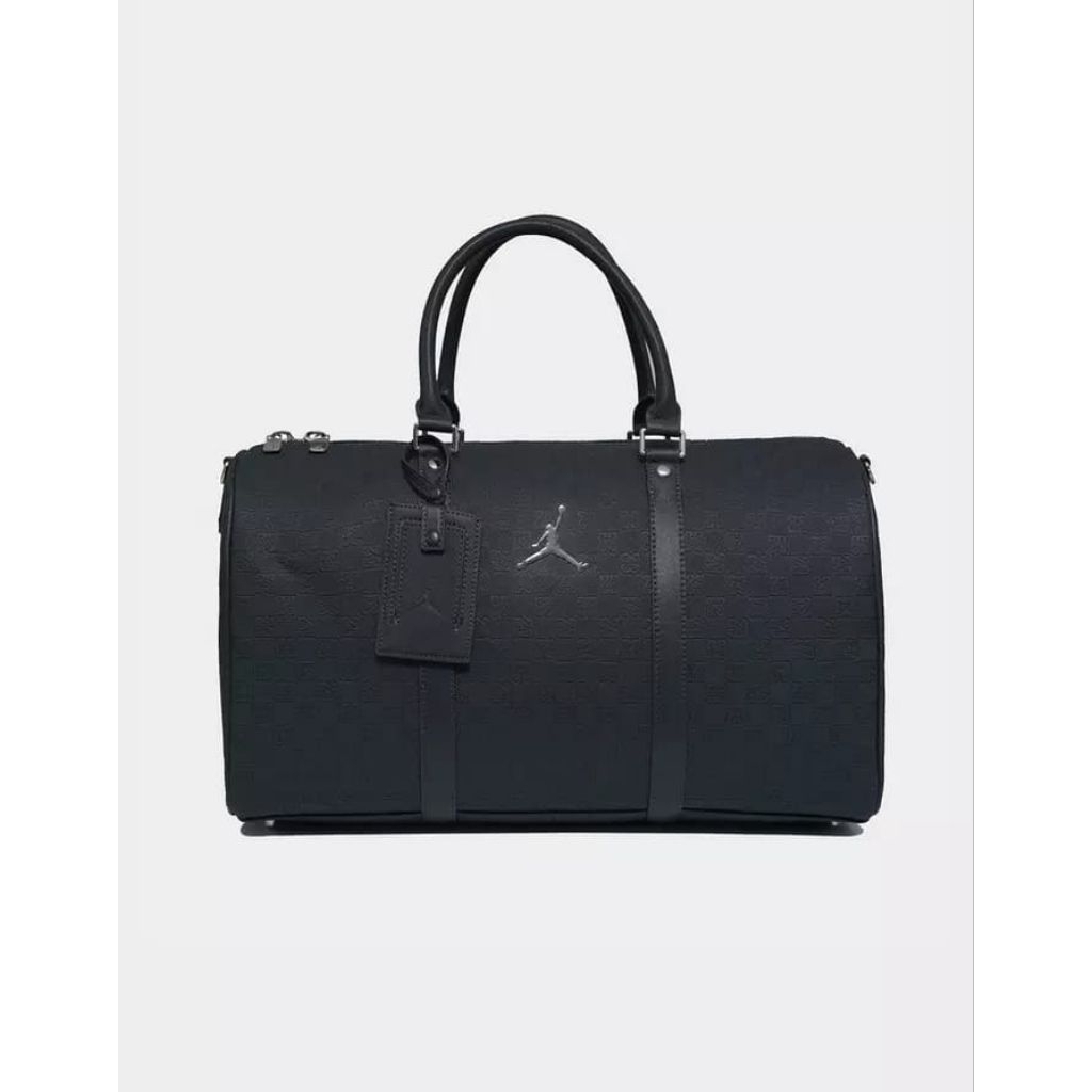 MM0987-G0T Jordan Monogram Duffel Bag 25L Leather Black Tas Duffle Original Resmi