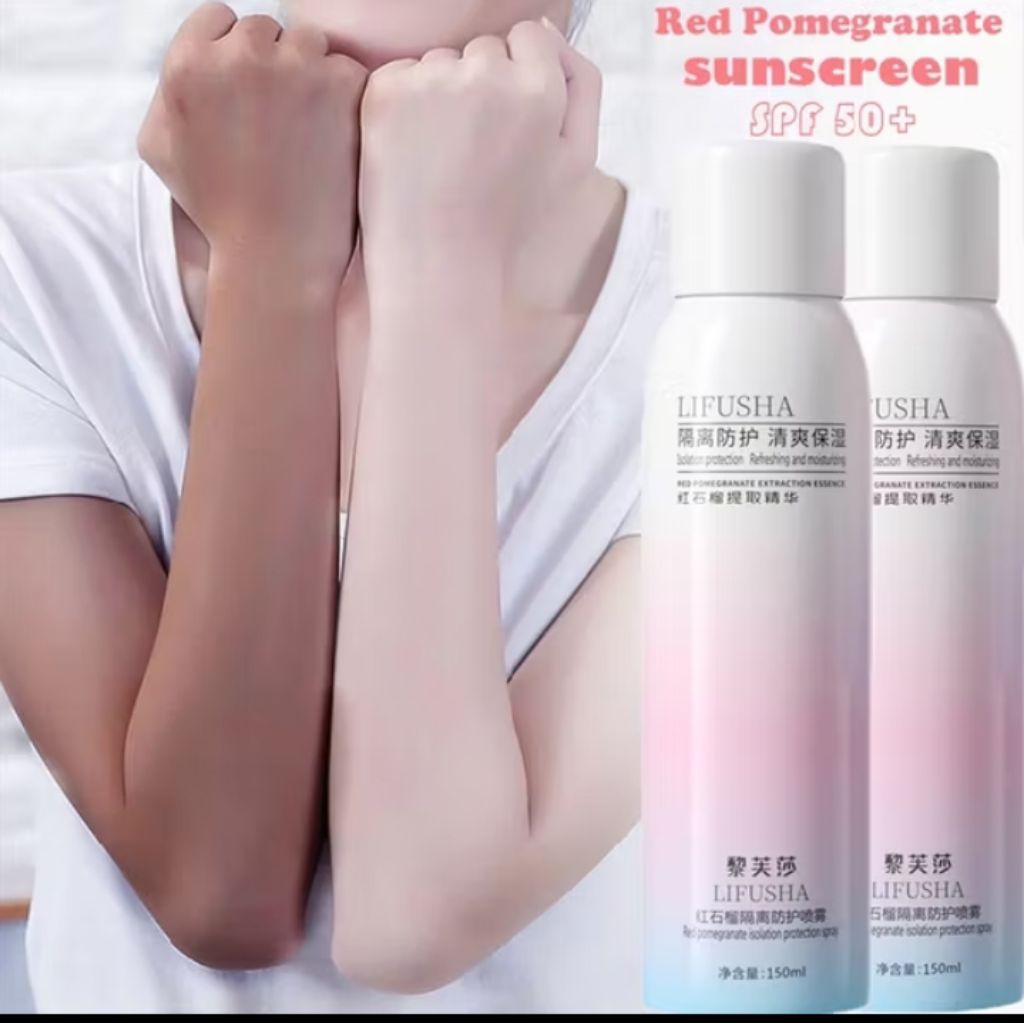 BODY CREAM SPRAY LIFUSHA LOTION PEMUTIH KULIT BADAN WAJAH WHITENING INSTAN UV MOISTURIZING / KULIT M