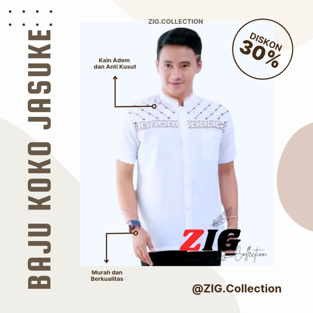 Baju Koko jasuke lengan pendek