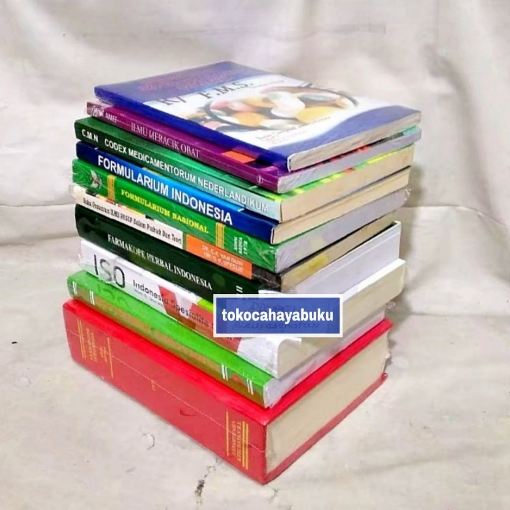 PAKET 10 BUKU FARMASI ; FI 3 , FARMAKOPE HERBAL, FARMAKOPE NEDERLAND, ISO, FORNAS, FOI, CMN, IMO, FM