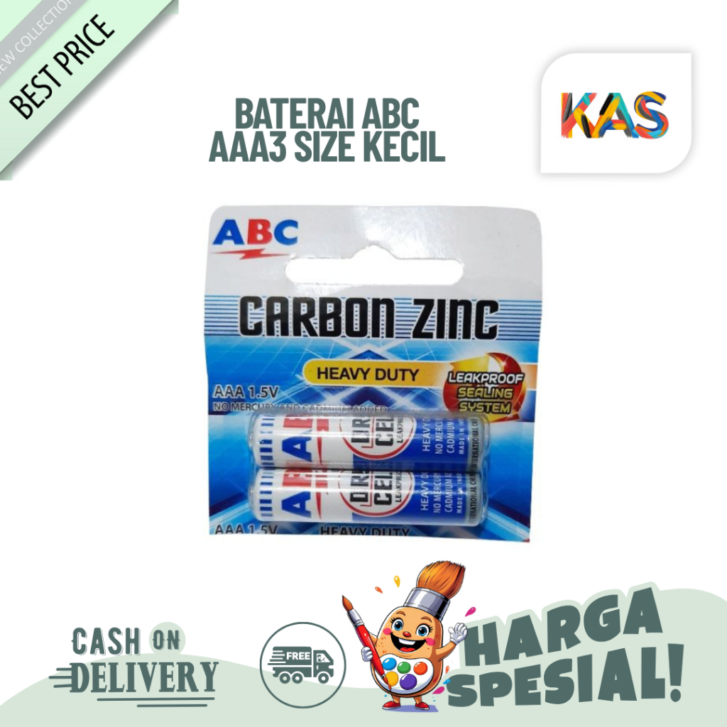 Baterai ABC Biru AAA Batu Batre Size Kecil Batrei Remote 1.5 V 1 Pcs