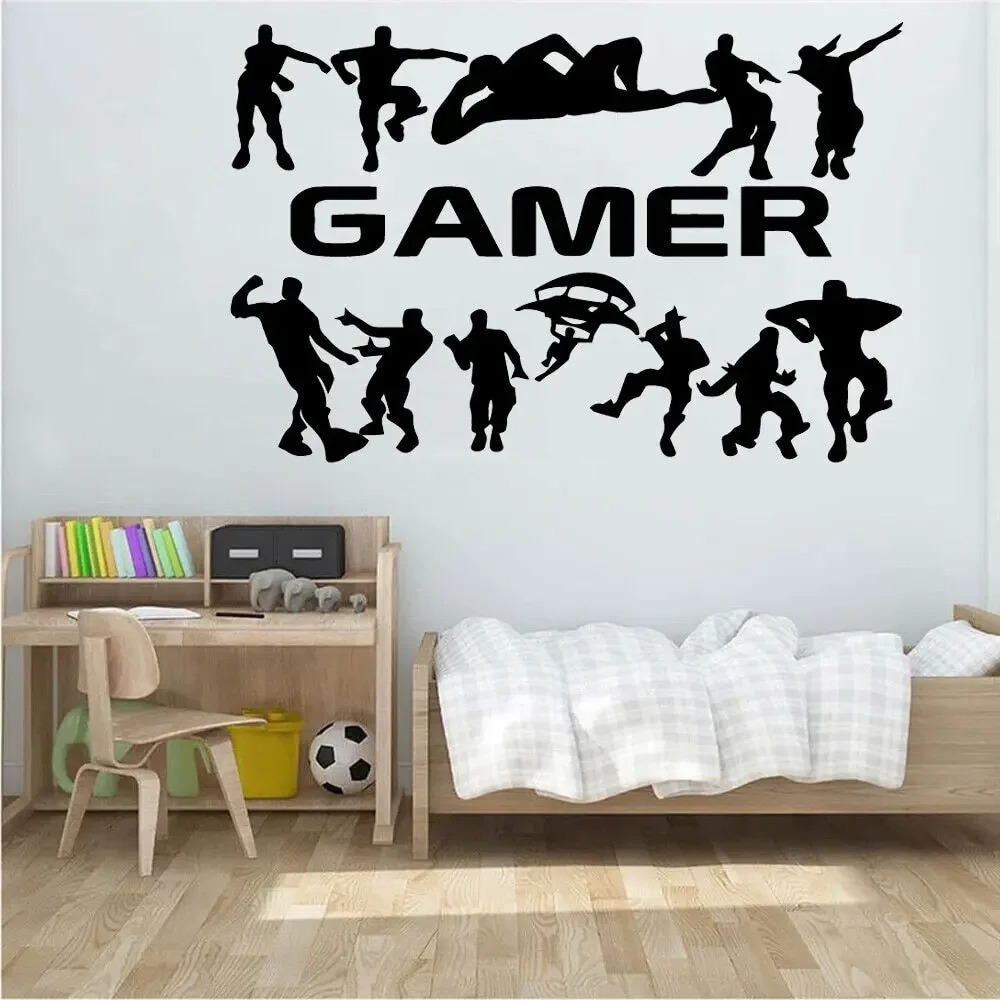 DIY Poster Gamer Battle Royal Stiker Dinding untuk Anak Laki-laki untuk Kamar Anak Stiker Dinding Ga