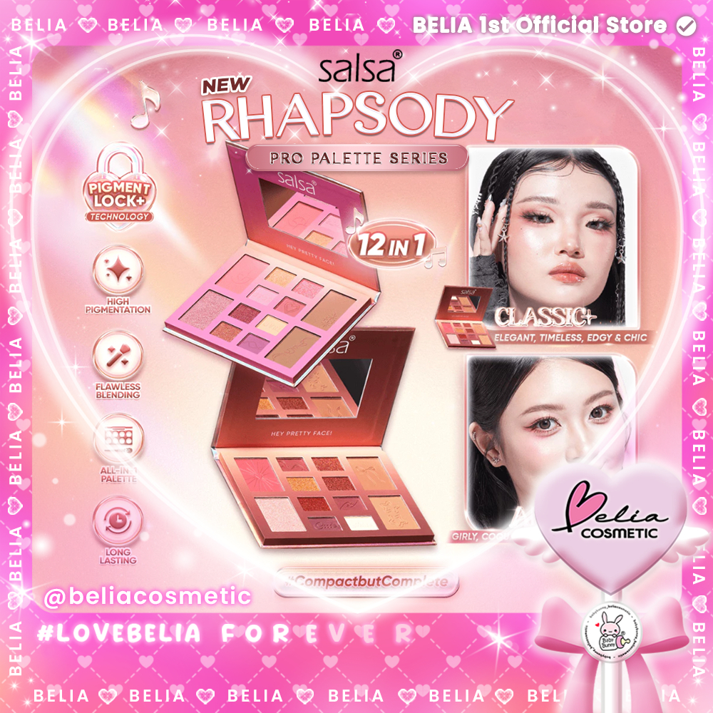 ❤ BELIA ❤ SALSA Rhapsody Face Palette Eyeshadow Contour Highlighter Blush On ✔️BPOM Eye Shadow palet