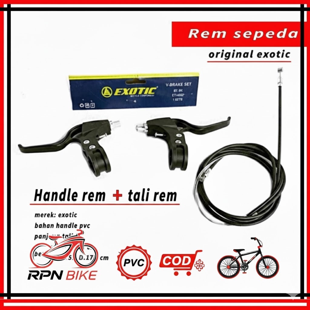 Rem handle rem + tali 1 Set Atlantis Exotic Rem V Brake sepeda MTB BMX Lipat