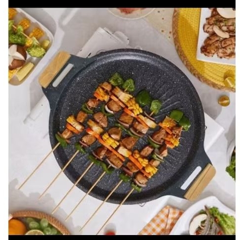 wajan anti lengket teflon anti lengket Grill Anti Lengket/Alat Grill PanggangPanggangan BBQ Bulat