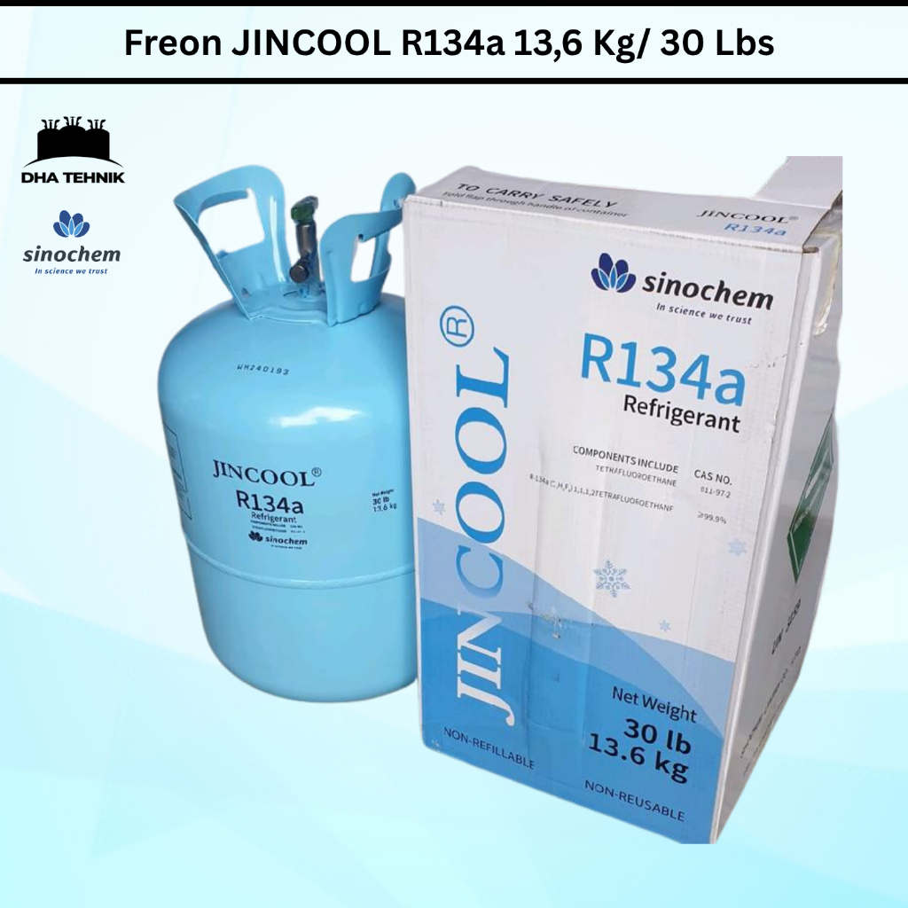 JINCOOL FREON R134A R134 13,6KG / 30 LBS - Freon Jincool Sinochem R134 a Freon Kulkas Freezer AC MOB
