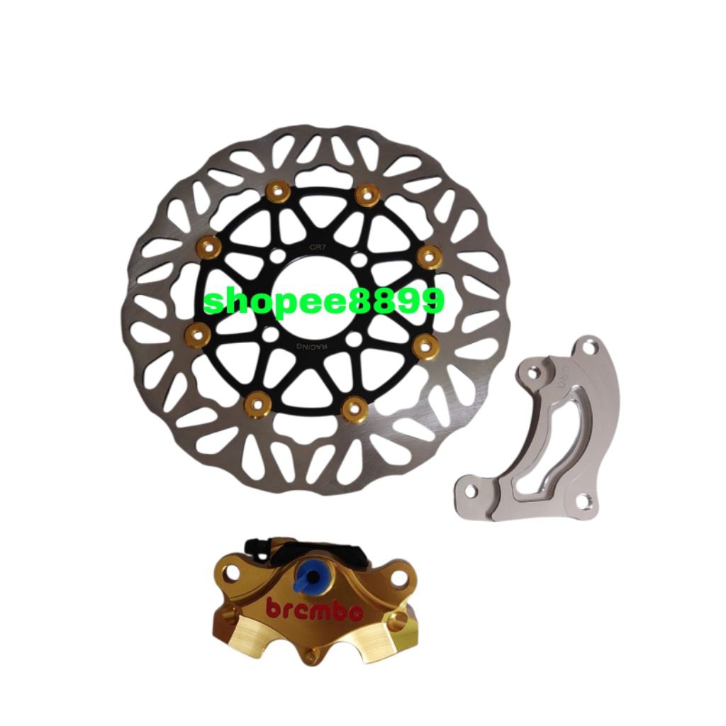 paket hemat 3 in1 piringan CR7 cakram depan ukuran besar 260mm + kaliper kanan Brembo 2piston full C