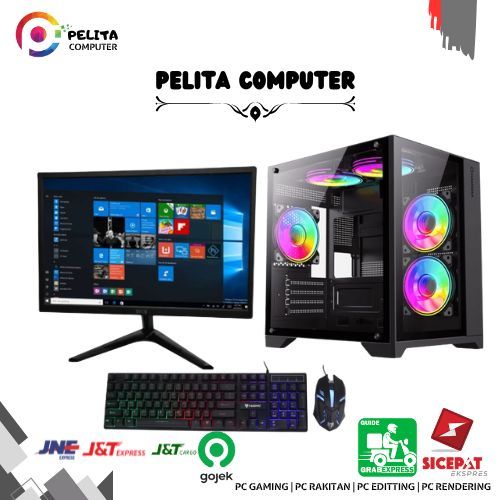 PC INTEL CORE I5 9400F DDR4 16GB VGA GTX 750TI 4gb FULSET LED 22IN MANTAP RAKITAN COMPUTER