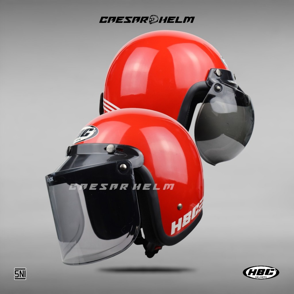 HBC Classic Solid - Red - Helm Retro - Helm Bogo