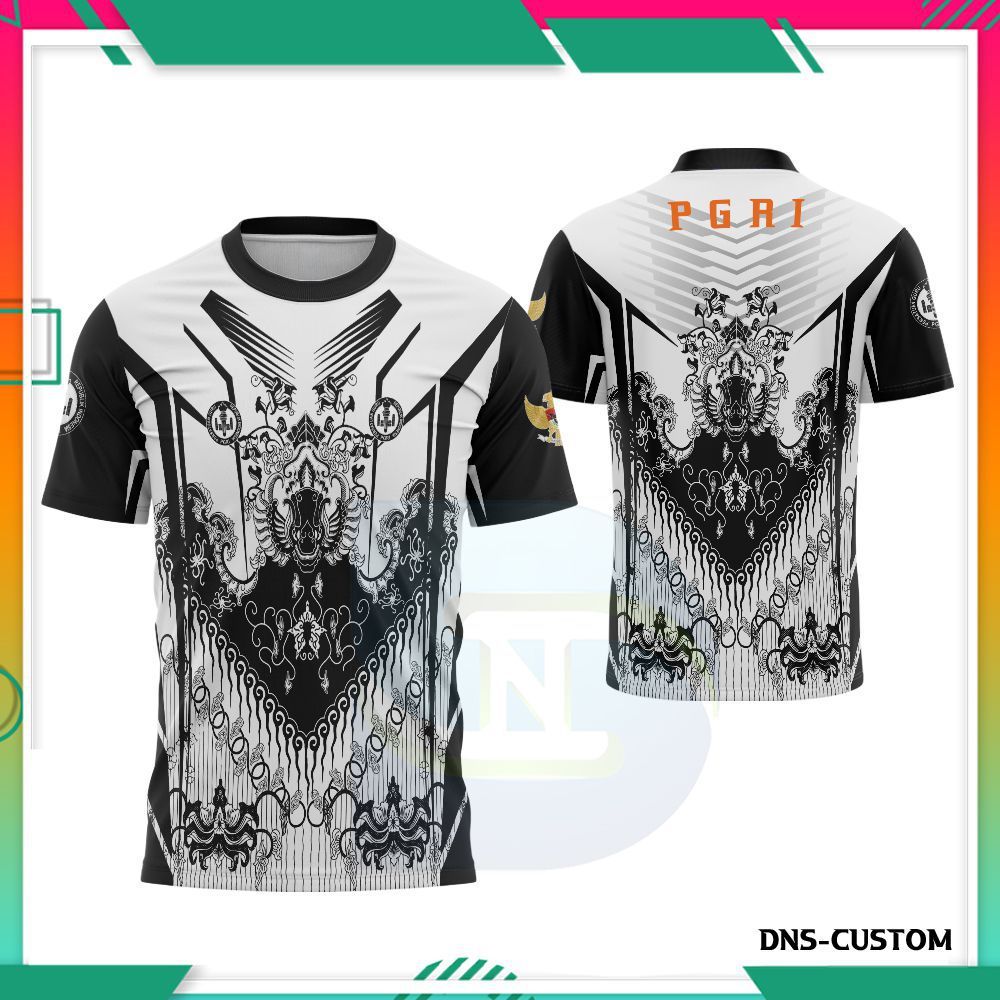 Baju Guru PGRI Pria Custom Nickname || Kaos Guru Olahraga Pria Fullprint Dryfit