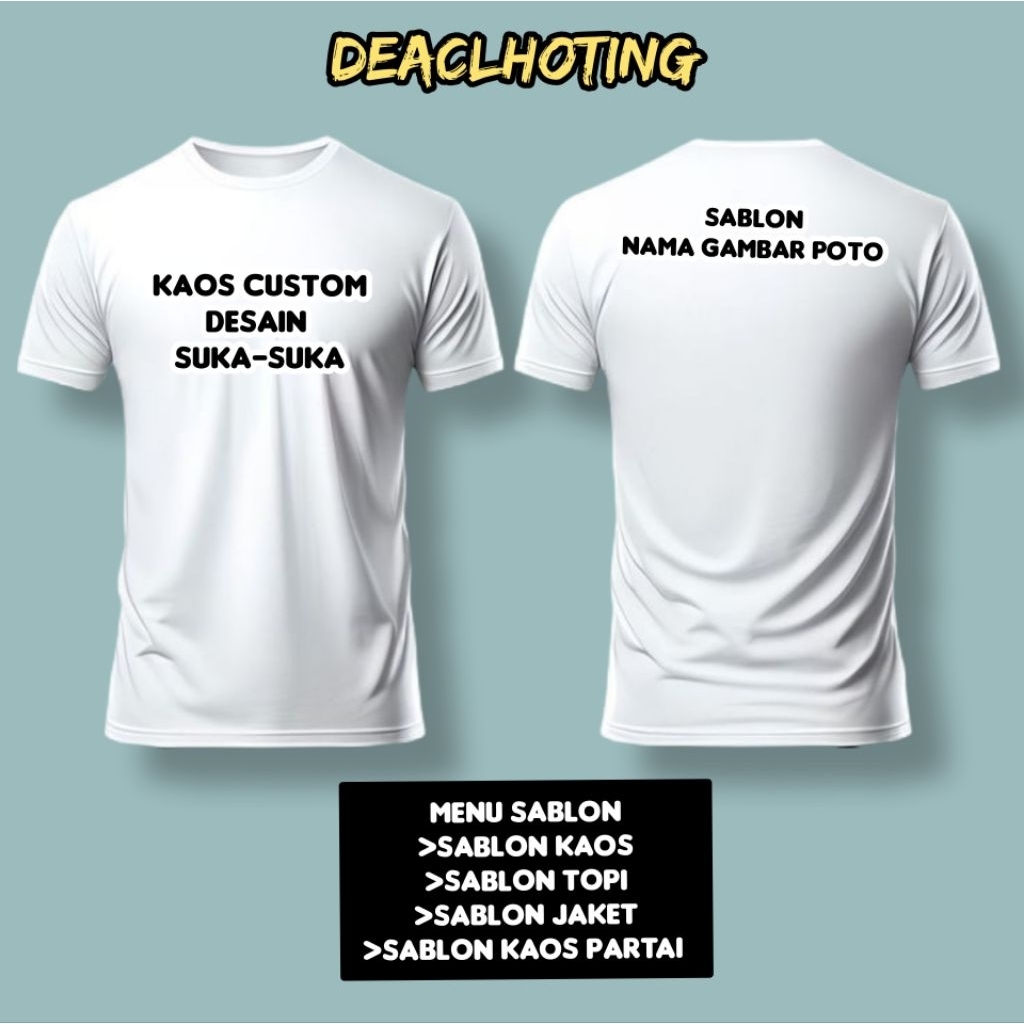 kaos costum sehari jadi /desain suka_suka/nama gambar poto Baha. katun kombed 24s