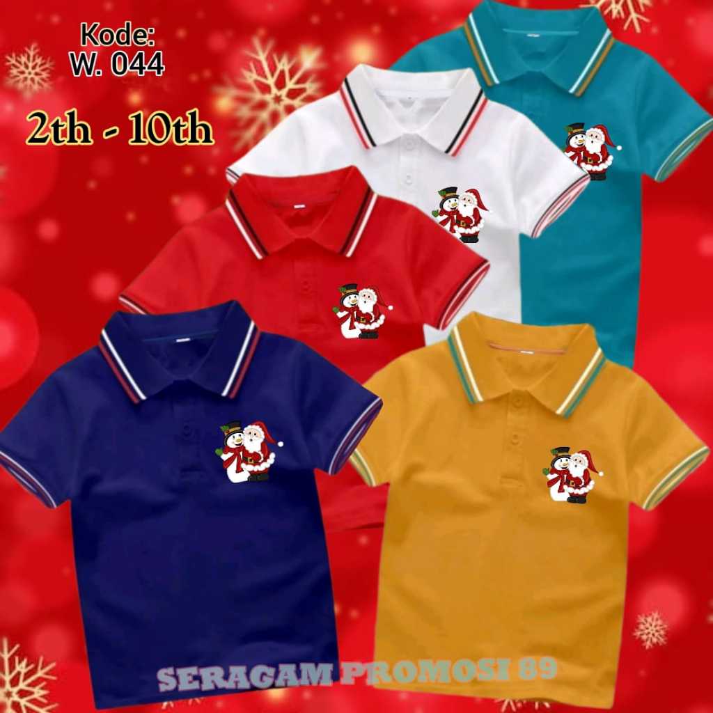 Kaos Natal Anak 2-10 Tahun MERRY CHRISTMAS Laki Laki & Perempuan /Baju MERRY CHRISTMAS Anak Anak UNI