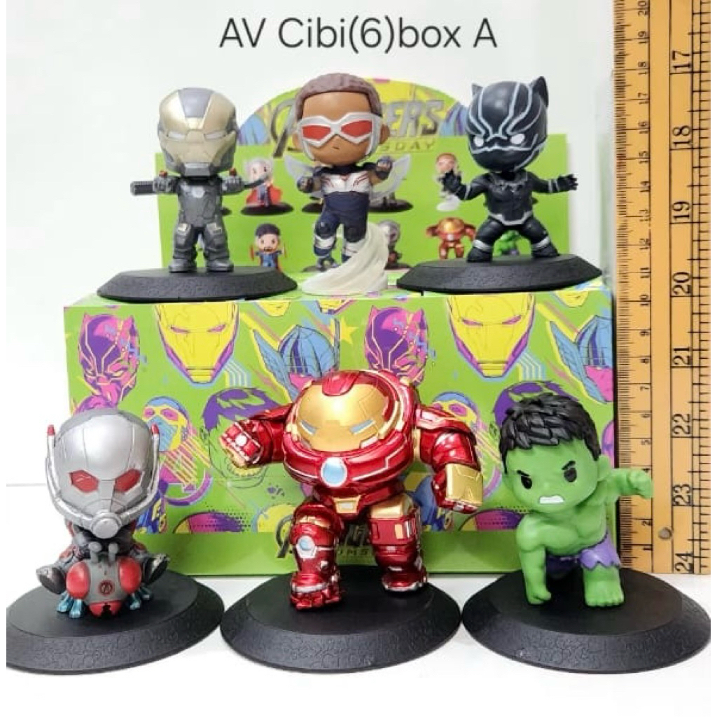 blind box action figure avenger chibi set isi 6 kode a/b