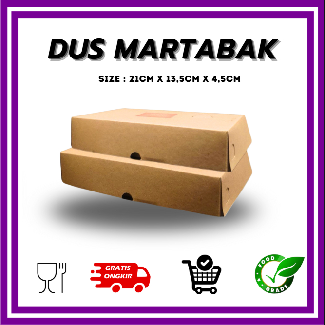 DUS MARTABAK CRAFT POLOS FUL LAMINASI UK. 21X13,5X4,5CM KOTAK MARTABAK BANGKA - KOTAK MARTABAK MESIR
