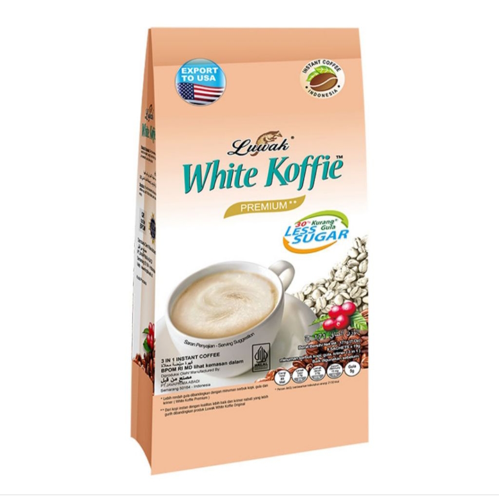Luwak White Coffee Premium Less Sugar 9 sachet