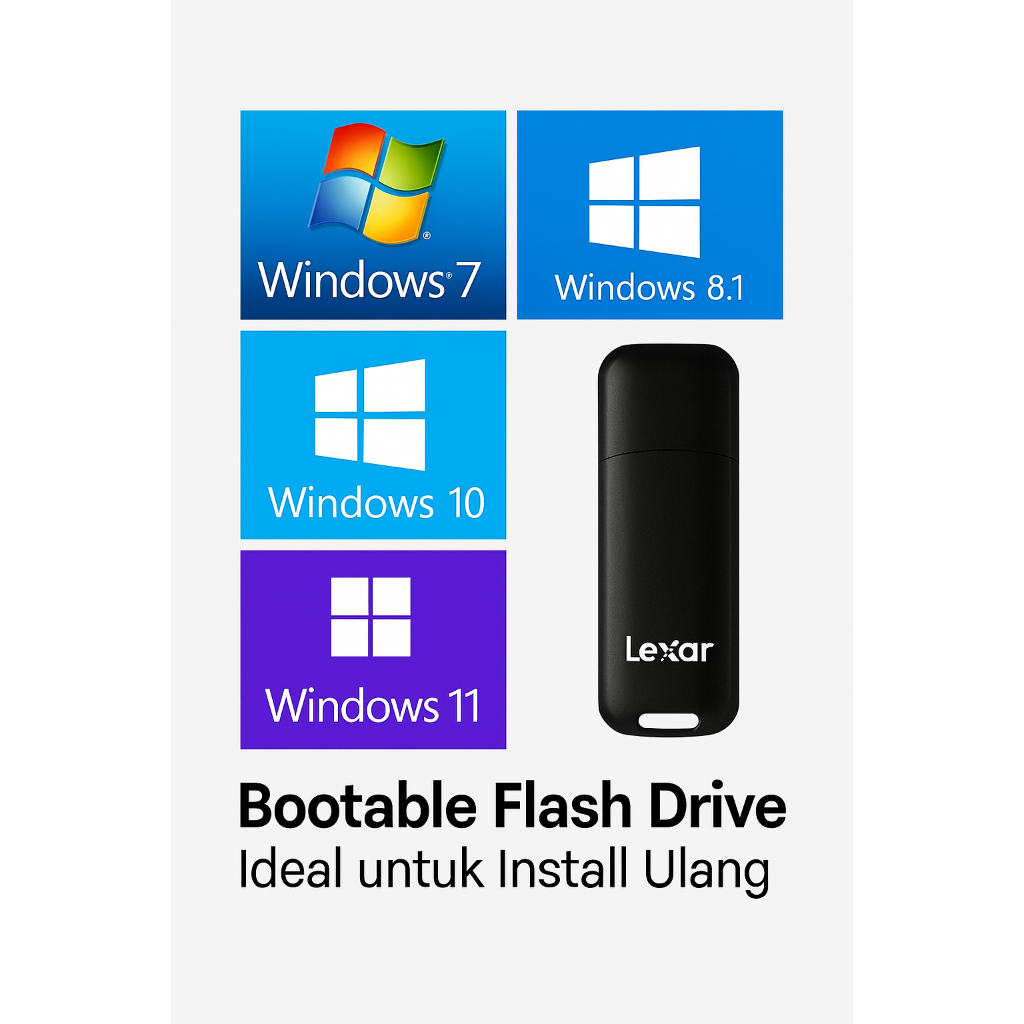 Flashdisk Bootable Windows 7 / 8.1 / 10 / 11 – Solusi Praktis Install Ulang