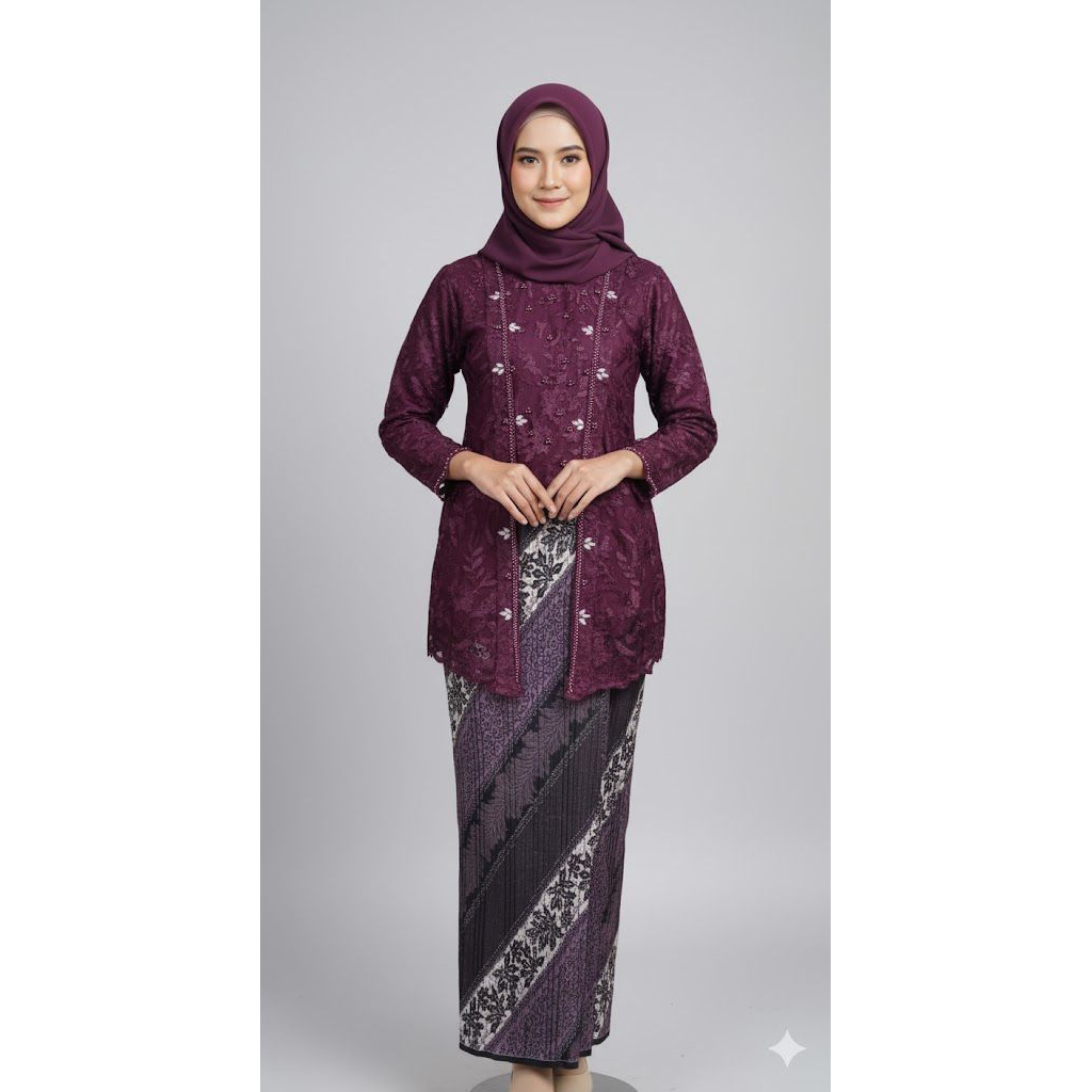SETELAN KEBAYA MODERN KUTUBARU HIJAB/ SETELAN KEBAYA/ SETELAN KEBAYA MODERN/ KEBAYA WISUDA/ SERAGAMA