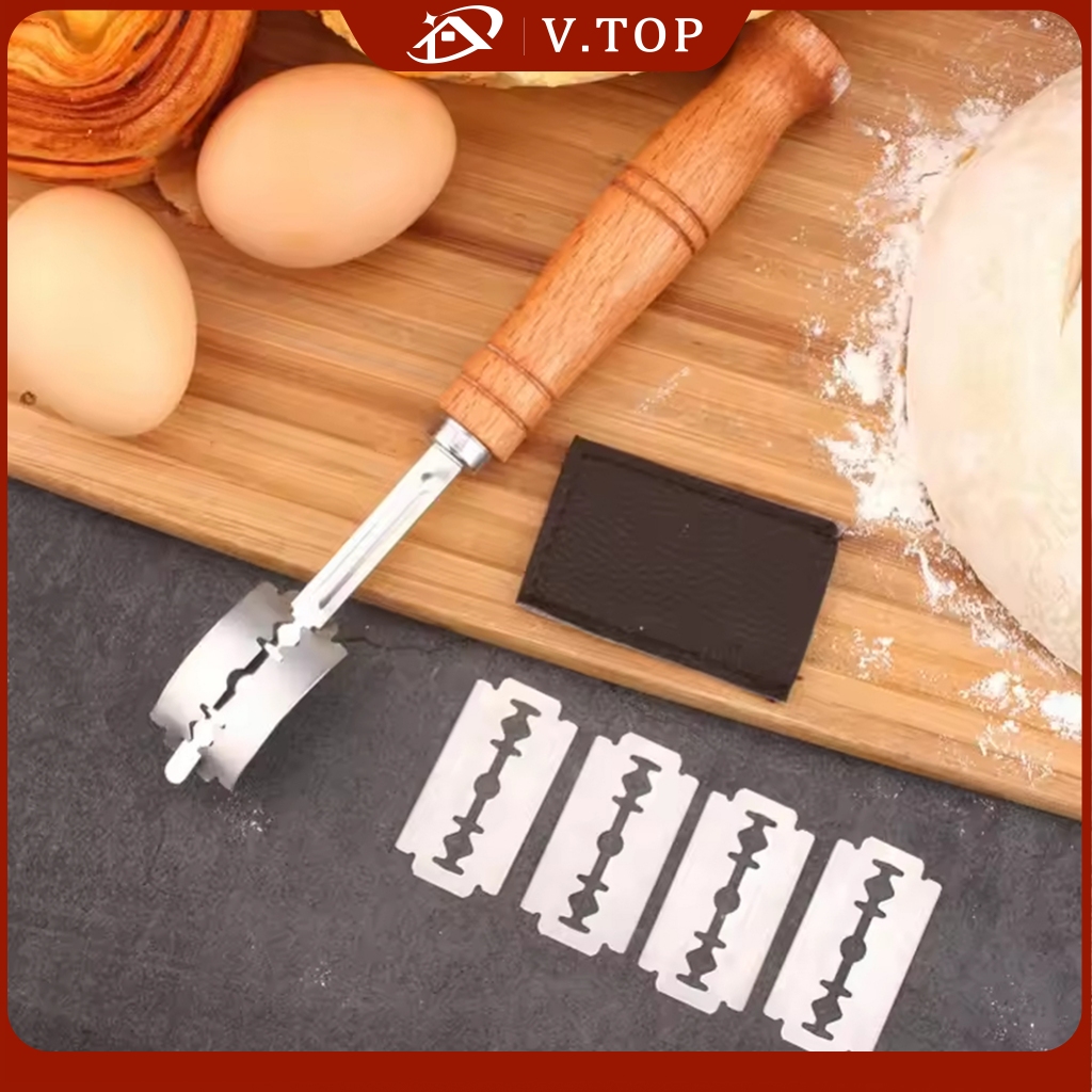 Pisau Scoring Dough Pisau Sourdough Alat Pemotong Adonan Stainless Bread Cutter With Protective