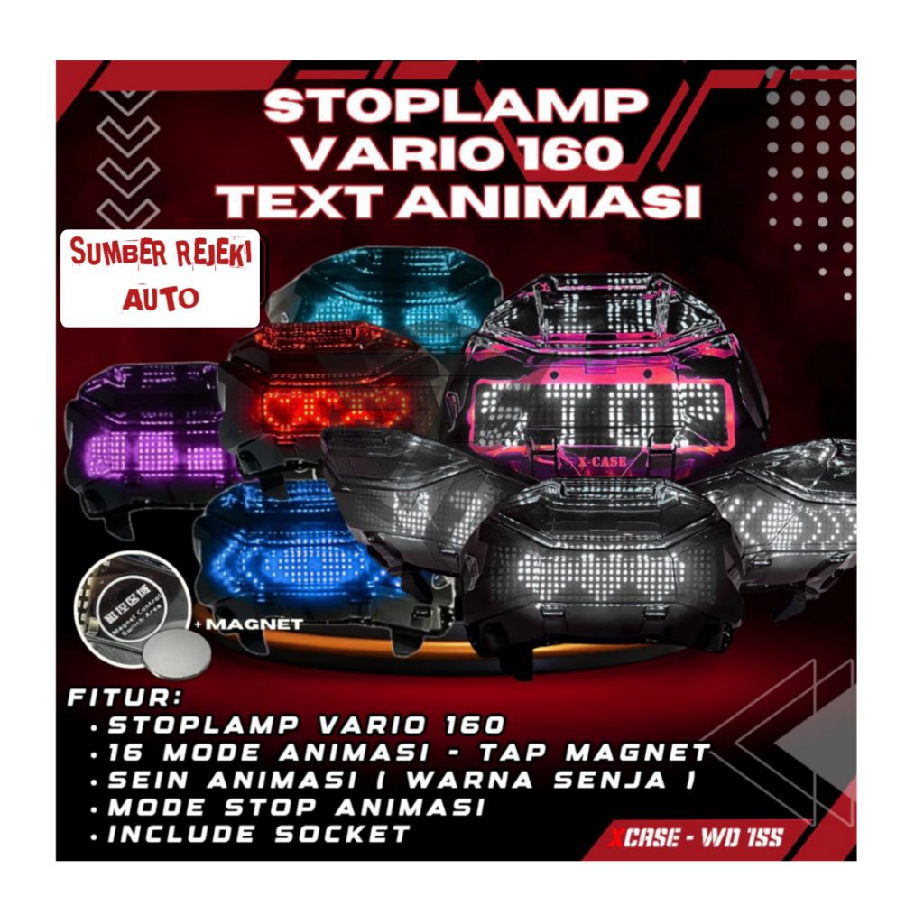 STOPLAMP VARIO 160 TEXT ANIMASI NEW RUNNING