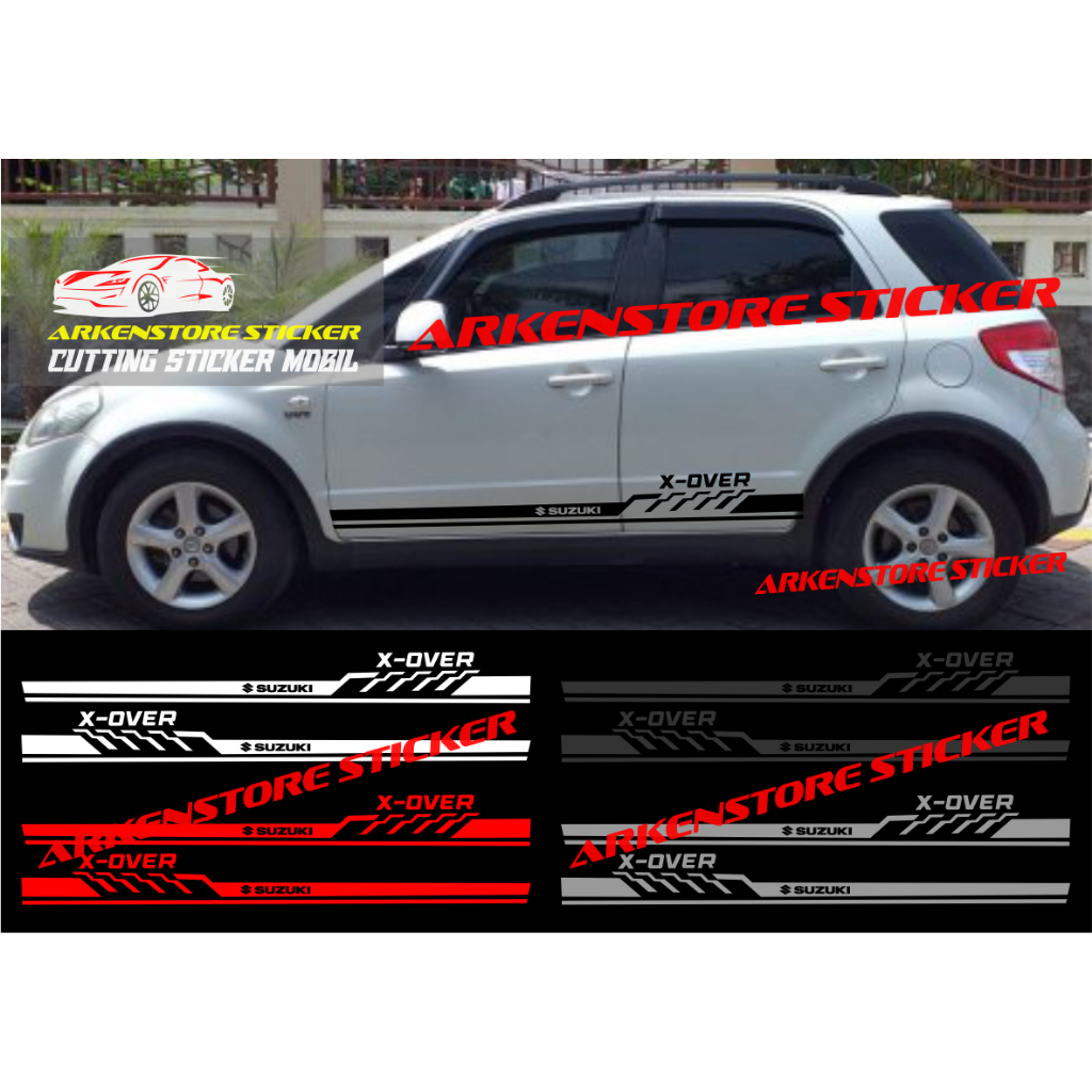 Promo sticker mobil x over cutting sticker stiker mobil suzuki x over stiker x over