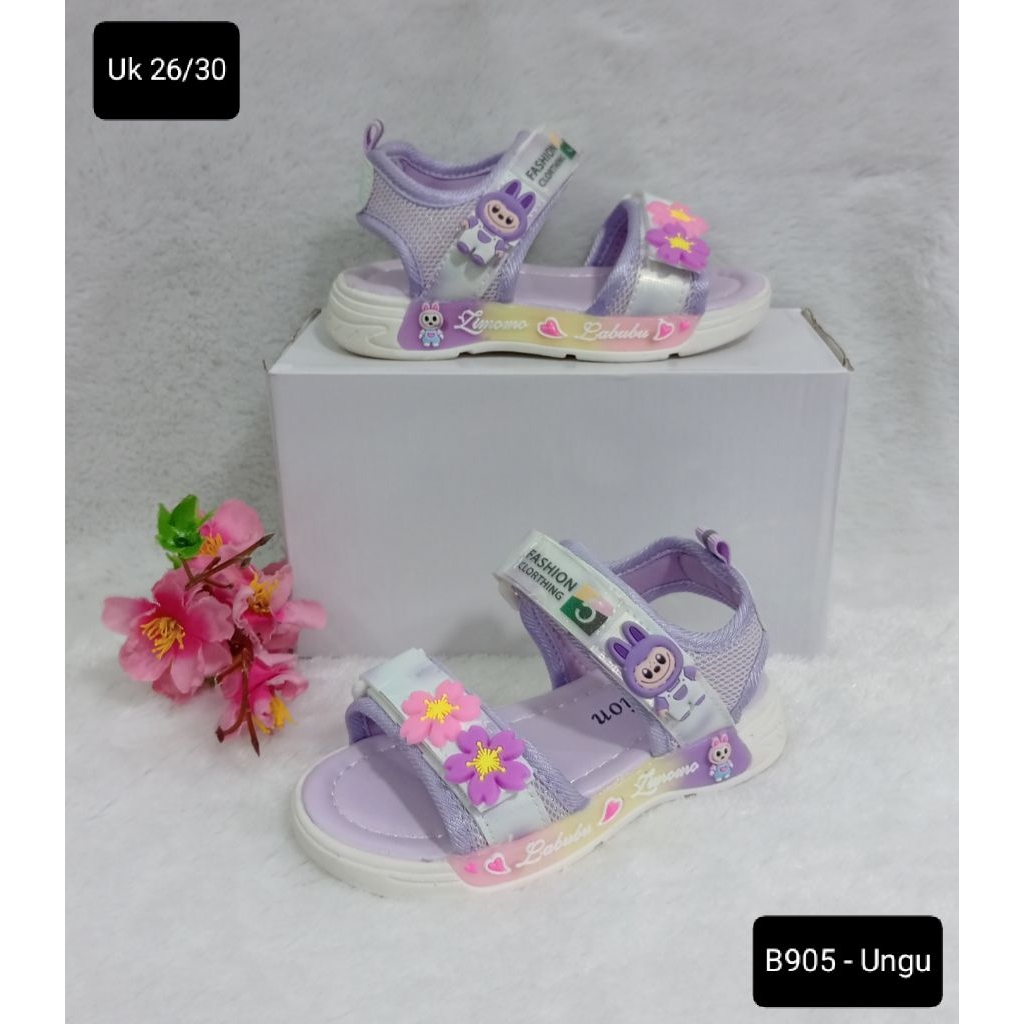 SANDAL GUNUNG ANAK CEWEK MOTIF KARAKTER LABUBU IMPORT KEKINIAN