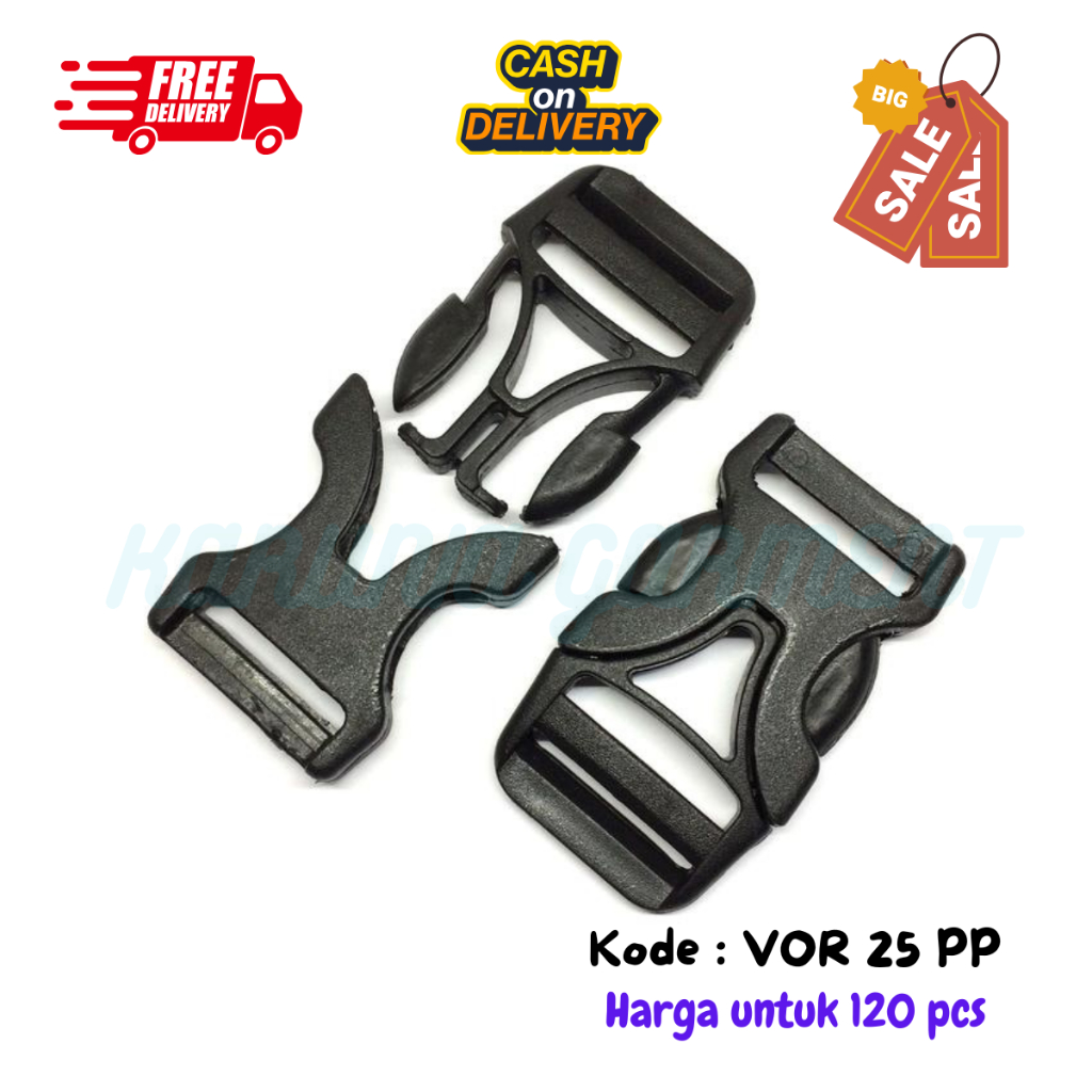 GESPER KLIK SELOT TALI WEBBING TAS 2.5 CM KUNCI SODOK BUCKLE PLASTIK PP HIGH QUALITY