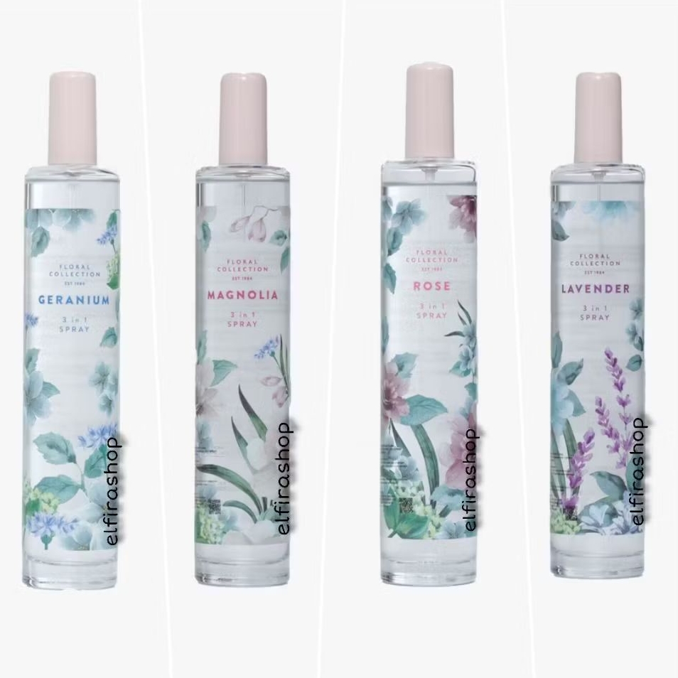 ORI Marks & Spencer Mark and Spencer Floral Collection 3 in 1 Spray Parfum Geranium China Blue Magno