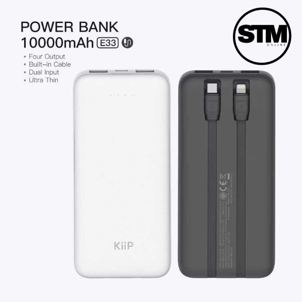  Powerbank 10000mAh 2IN 1 KIIP SLIM E33C