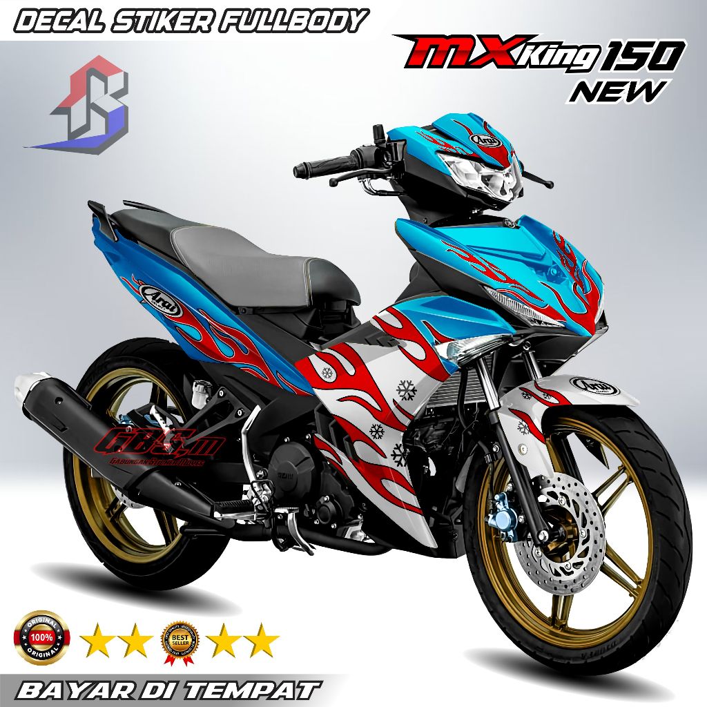 Decal Motor Mx King 150 New - Stiker Motor Mx King 150 V2 Fullbody Premium - Variasi Arai Racing